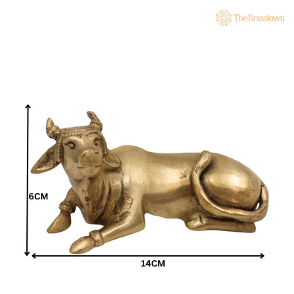 Brass Kamadenu Cow Idol – Handcrafted Nandi &amp; Kamadenu Sculpture for Pooja, Temple, Home Décor, Ashtadhatu &amp; Peetal Options 2.5 Inch 5