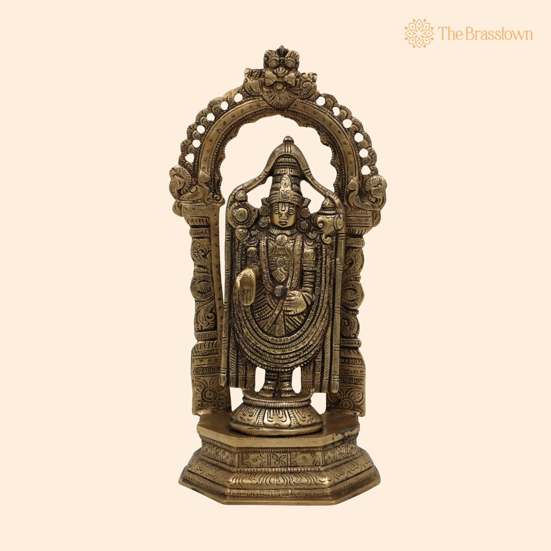 Brass Venkateswara Idol – Handcrafted Balaji Murti, Srinivasa Statue, Vishnu Brass Idol, Temple Pooja Décor, Spiritual Gift Showpiece 8 Inch 1