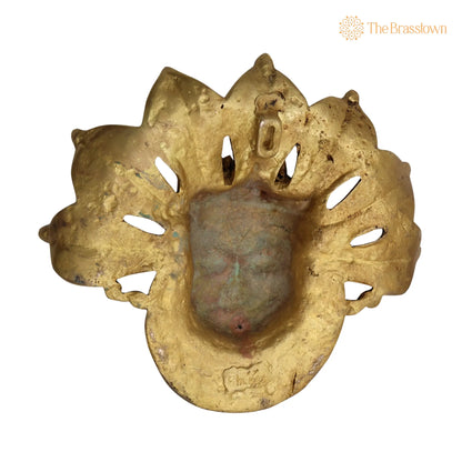 Brass Bhairava Face Idol – Handcrafted Kala Bhairav Murti for Pooja, Home Temple, Spiritual Décor &amp; Protection 9 Inch 4