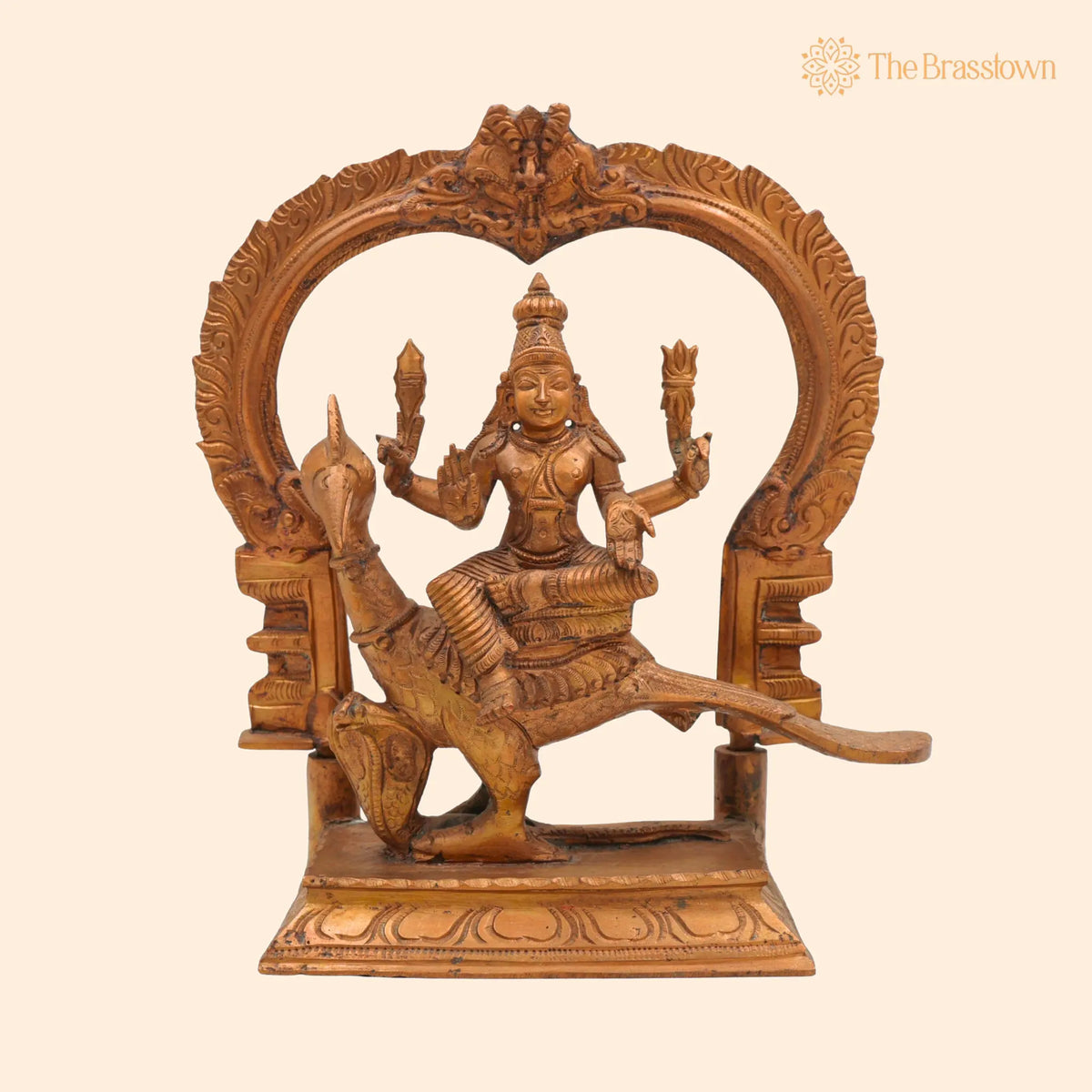 Handcrafted Bronze Kartikeya Idol – Murugan, Skanda, Kumara Panchaloha Sculpture for Pooja &amp; Temple Décor 8 Inch 1