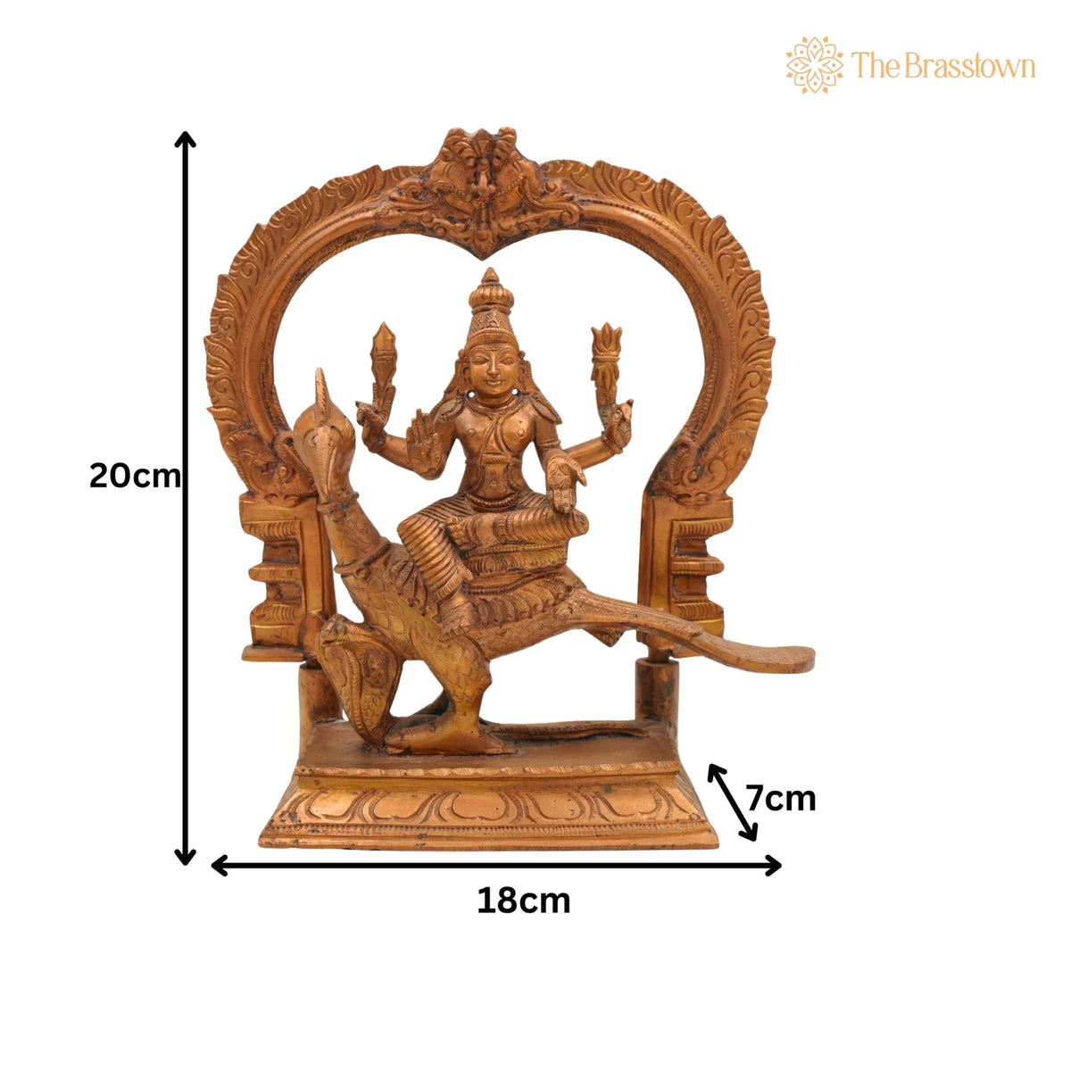 Handcrafted Bronze Kartikeya Idol – Murugan, Skanda, Kumara Panchaloha Sculpture for Pooja &amp; Temple Décor 8 Inch 5