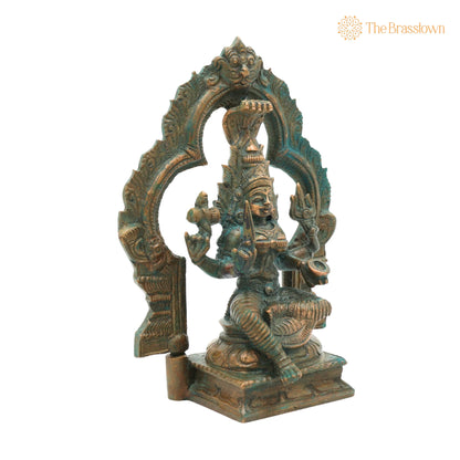 Bronze Handcrafted Mariyamman Idol – Panchaloha Mariamman Murti, Ashtadhatu Goddess Statue for Pooja, Home &amp; Temple Décor 5.5 Inch 2