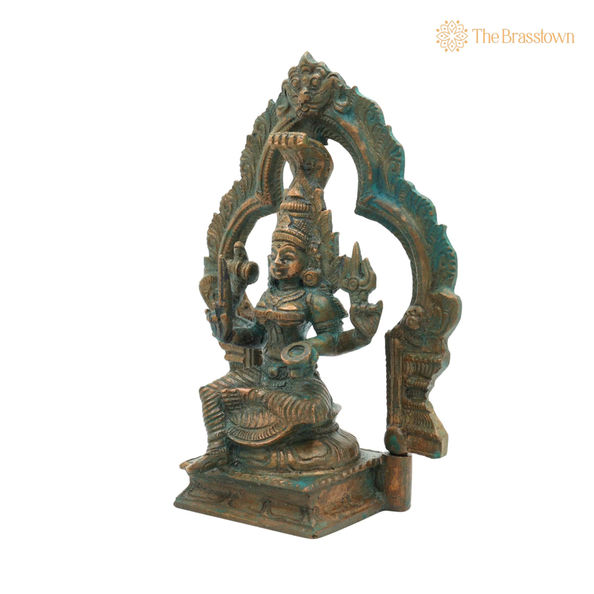 Bronze Handcrafted Mariyamman Idol – Panchaloha Mariamman Murti, Ashtadhatu Goddess Statue for Pooja, Home &amp; Temple Décor 5.5 Inch 3