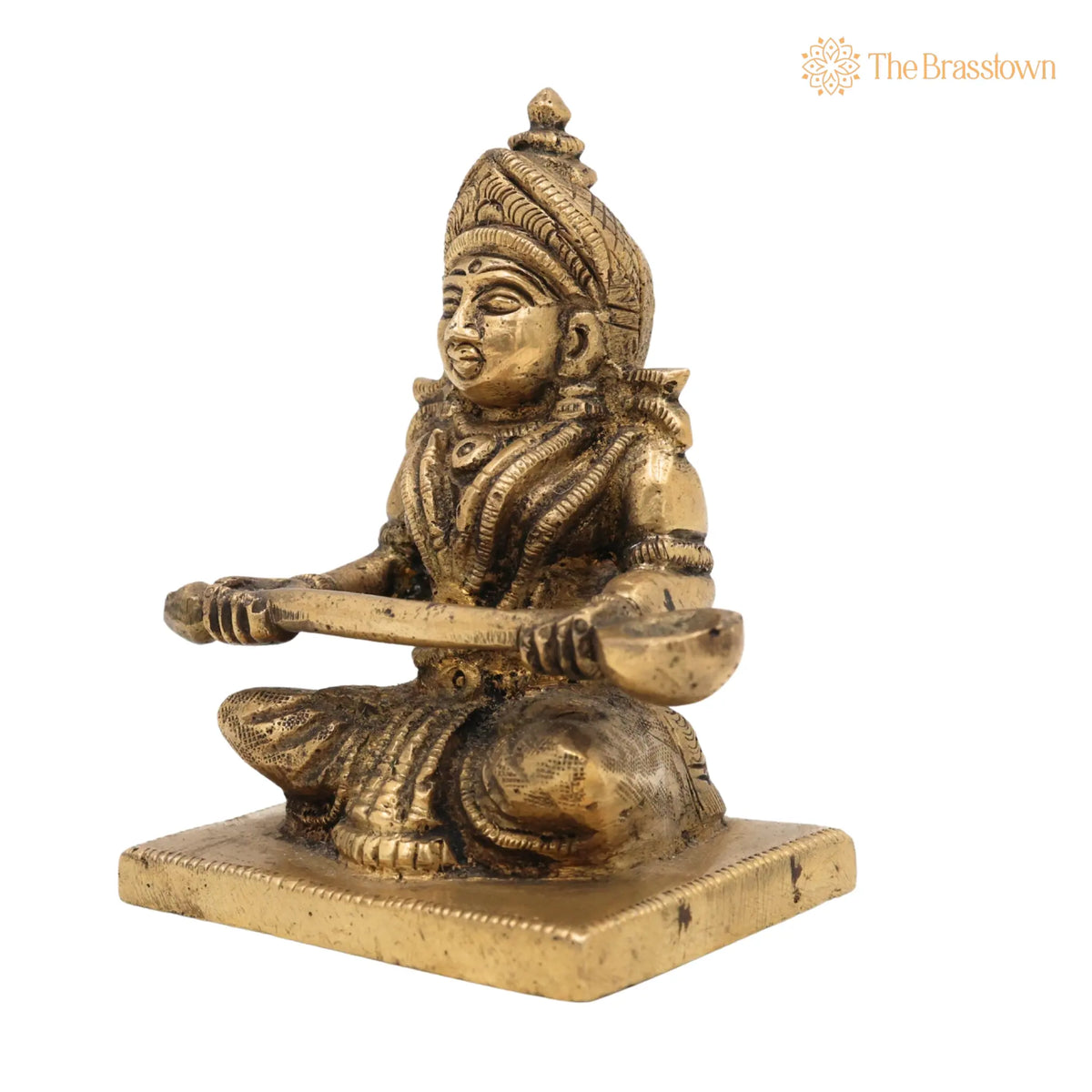 Handcrafted Brass Annapurna Devi Idol – Annapoorna Mata Murti, Annapurneshwari Amman Statue for Pooja, Home &amp; Temple Décor 3.5 Inch 3