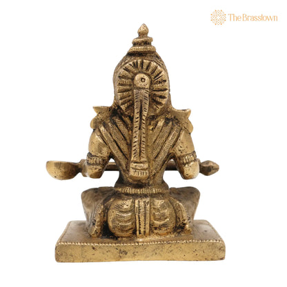 Handcrafted Brass Annapurna Devi Idol – Annapoorna Mata Murti, Annapurneshwari Amman Statue for Pooja, Home &amp; Temple Décor 3.5 Inch 4