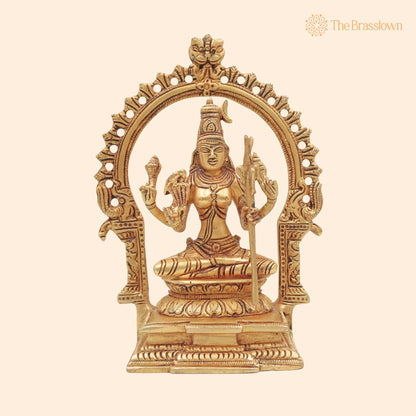 Brass Kamakshi Devi Idol – Handcrafted Shakti Murti for Pooja, Temple &amp; Home Décor 7.5 Inch 1