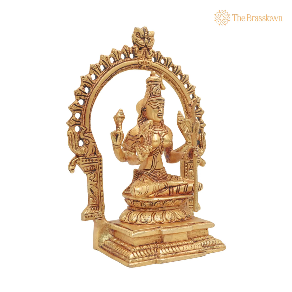 Brass Kamakshi Devi Idol – Handcrafted Shakti Murti for Pooja, Temple &amp; Home Décor 7.5 Inch 2