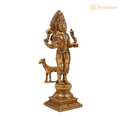 Brass Maha Kaal Bhairav Idol – Handcrafted Kalabhairava Statue for Puja, Home Mandir &amp; Décor 11 Inch 2