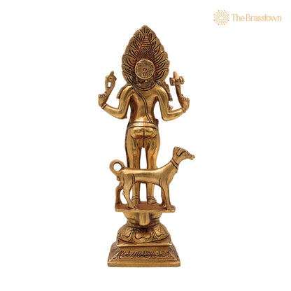 Brass Maha Kaal Bhairav Idol – Handcrafted Kalabhairava Statue for Puja, Home Mandir &amp; Décor 11 Inch 4