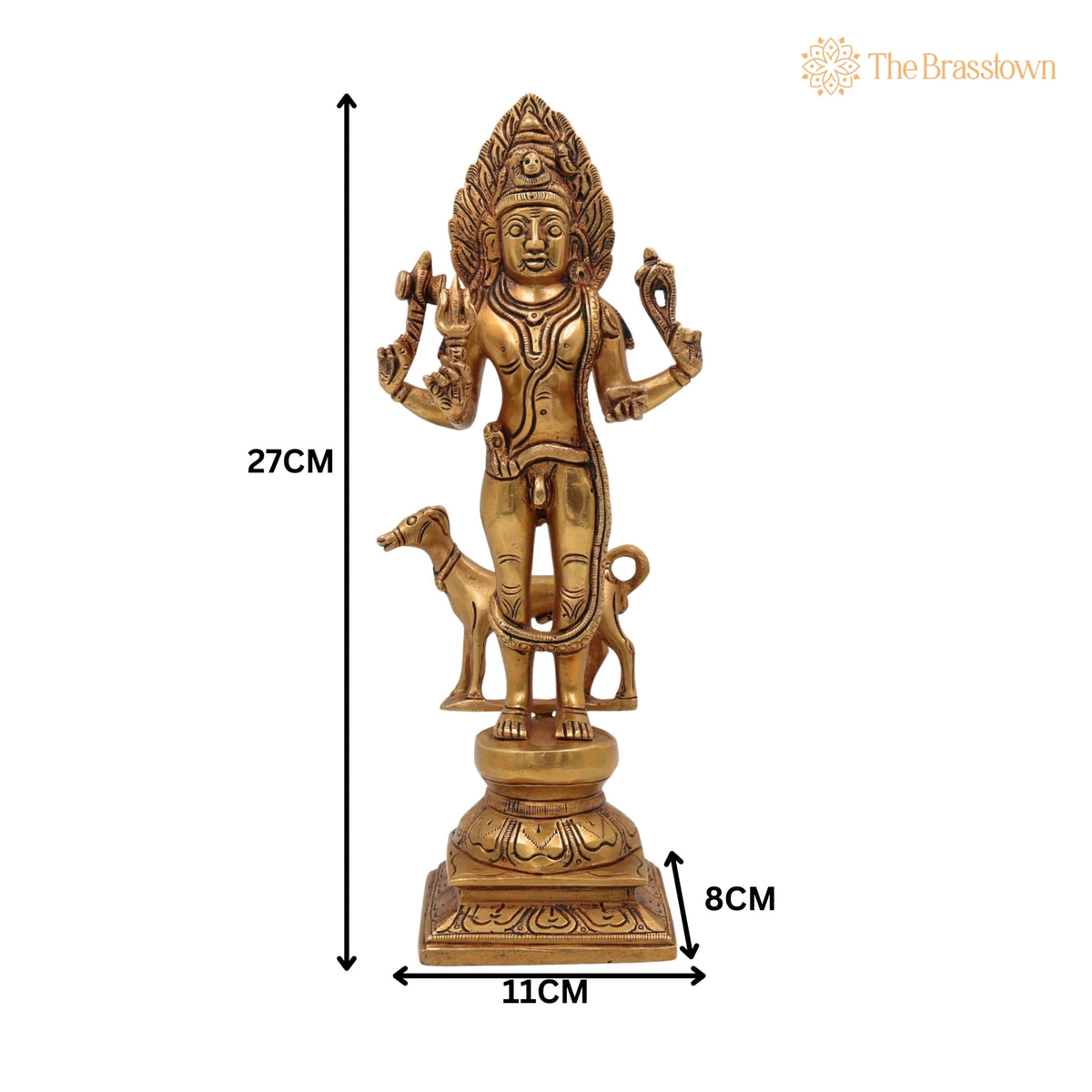 Brass Maha Kaal Bhairav Idol – Handcrafted Kalabhairava Statue for Puja, Home Mandir &amp; Décor 11 Inch 5