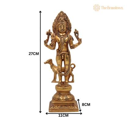 Brass Maha Kaal Bhairav Idol – Handcrafted Kalabhairava Statue for Puja, Home Mandir &amp; Décor 11 Inch 5