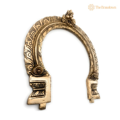 Brass Traditional Prabhavali Arch Frame – Handcrafted Wall Hanging Prabhawali for Deity, Mandir &amp; Home Temple Décor 11 Inch 2