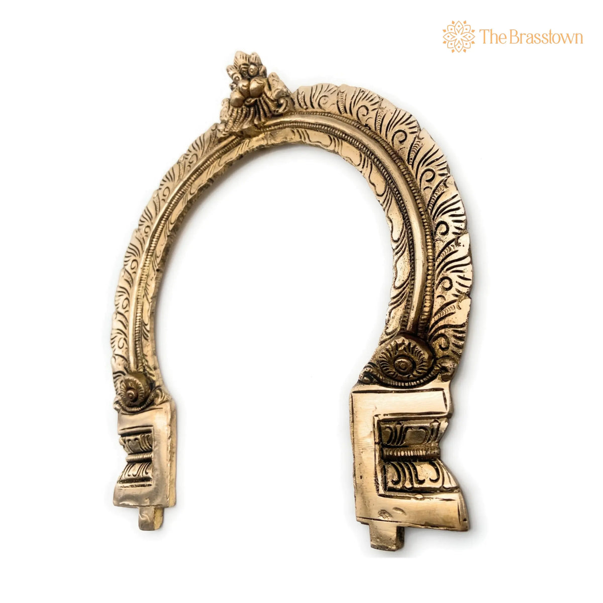 Brass Traditional Prabhavali Arch Frame – Handcrafted Wall Hanging Prabhawali for Deity, Mandir &amp; Home Temple Décor 11 Inch 3