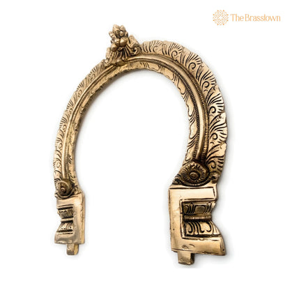 Brass Traditional Prabhavali Arch Frame – Handcrafted Wall Hanging Prabhawali for Deity, Mandir &amp; Home Temple Décor 11 Inch 3