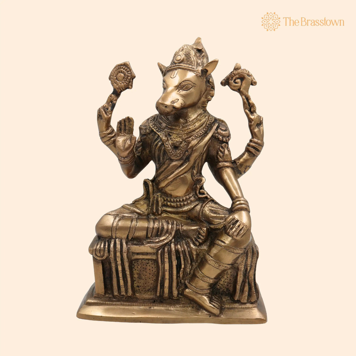 Handcrafted Brass Varahi Amman Idol – Varahi Devi Murti, Varahi Mata Statue, Dandanayaki Varahi Vigraha for Pooja 10.5 Inch 1