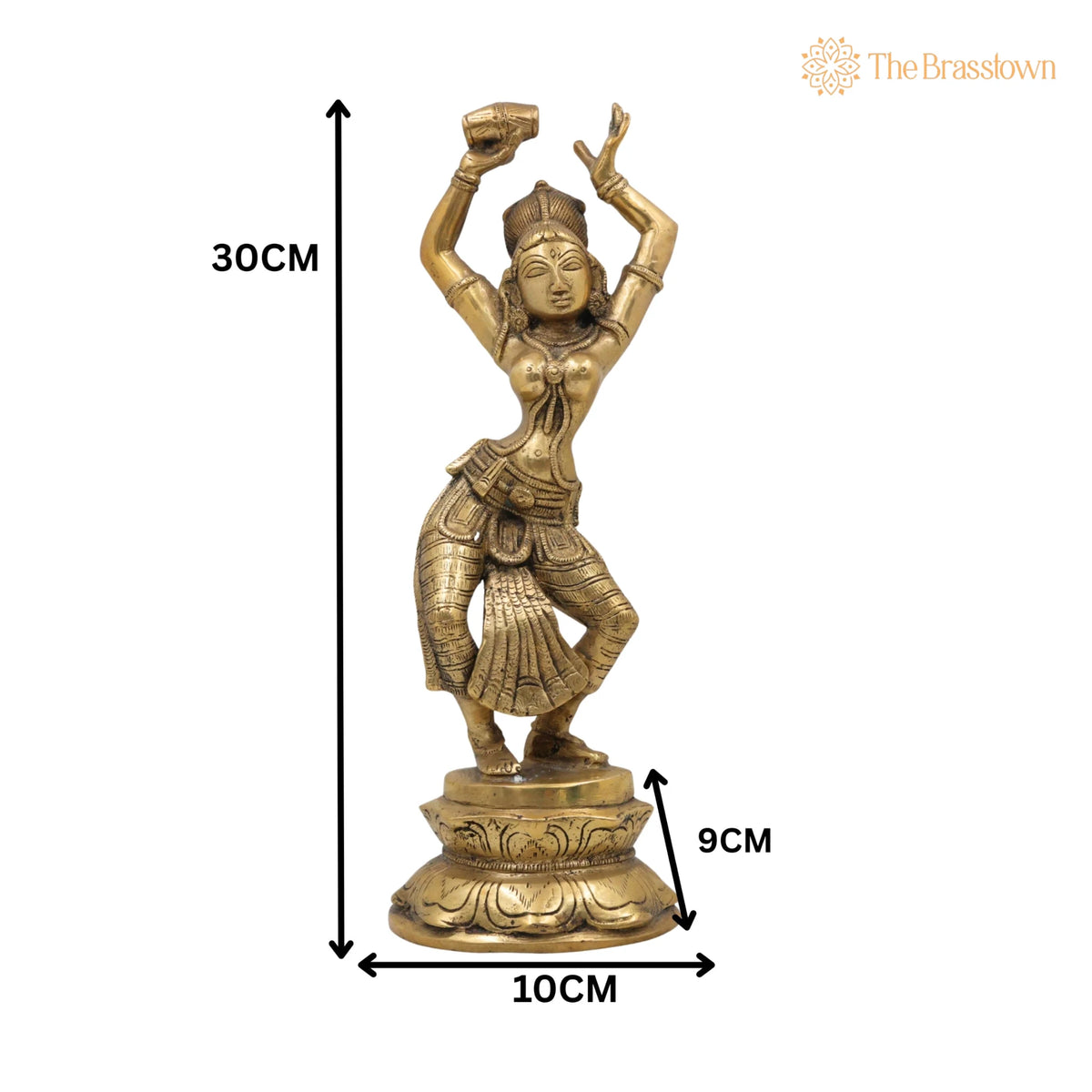 Brass Apsara Idol – Handcrafted Peetal Devangana Urvashi Murti, Pital Menaka Rambha Tilottama Statue, Dancing Swargangana Devakanya 12 Inch 5
