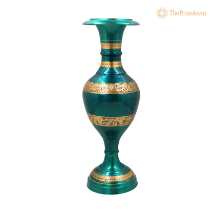 Brass Flower Vase – Handcrafted Brass Vases, Flower, Brass, Phooladaan, Vas, Vaz, Brass Vases For Home, Beautiful Vase, Brass Vase 15 Inch 2