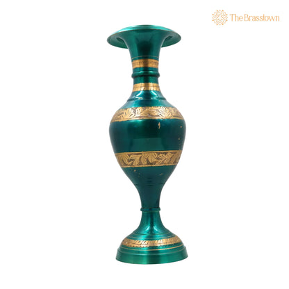 Brass Flower Vase – Handcrafted Brass Vases, Flower, Brass, Phooladaan, Vas, Vaz, Brass Vases For Home, Beautiful Vase, Brass Vase 15 Inch 3