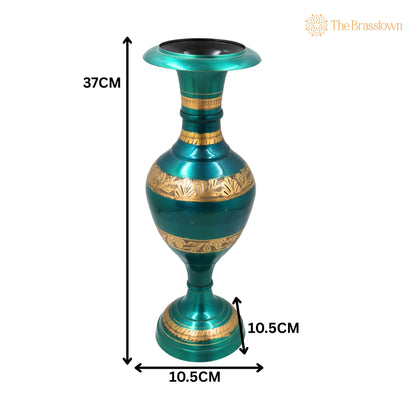 Brass Flower Vase – Handcrafted Brass Vases, Flower, Brass, Phooladaan, Vas, Vaz, Brass Vases For Home, Beautiful Vase, Brass Vase 15 Inch 5