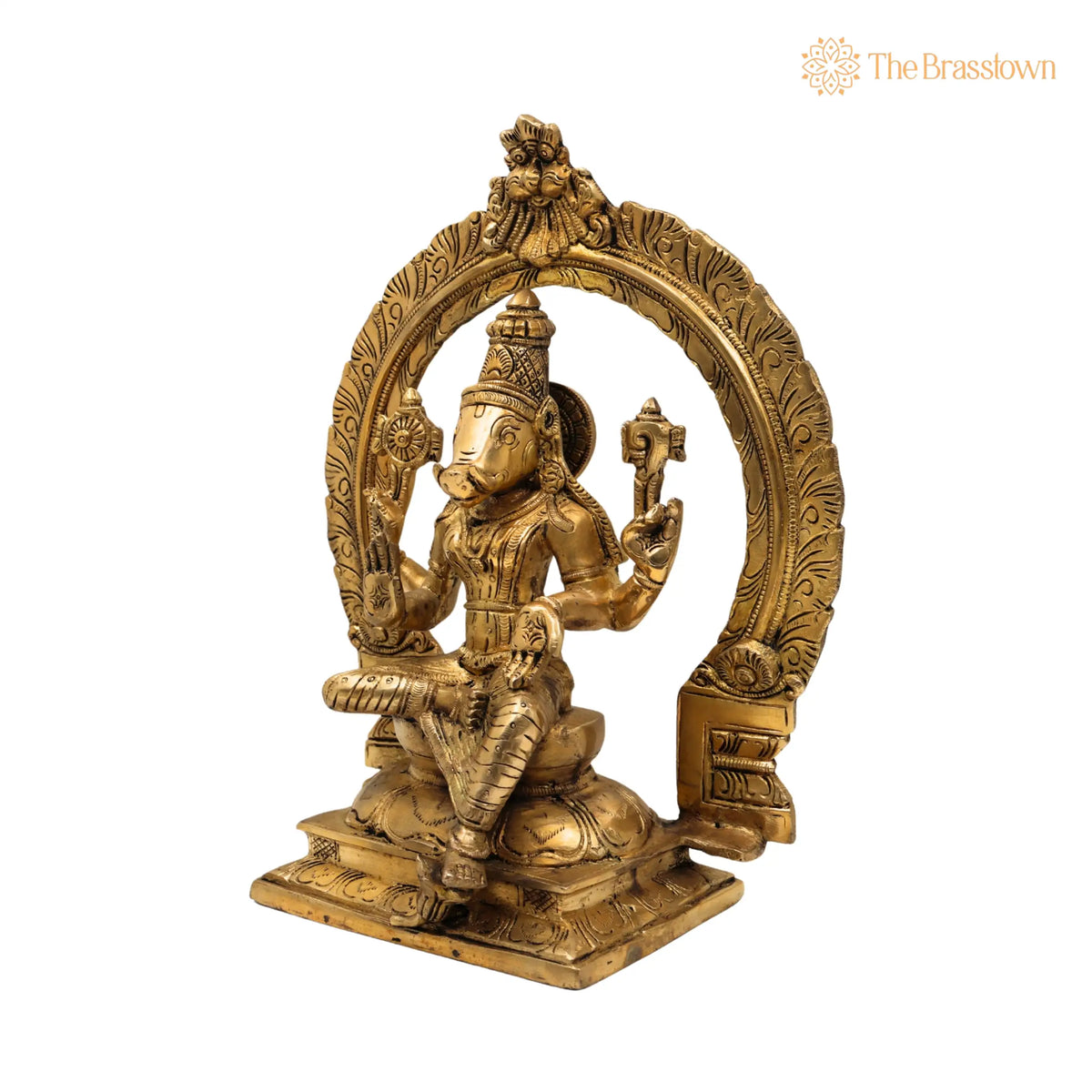 Brass Varahi Amman Idol – Handcrafted Varahi Devi Murti, Varahi Mata Statue, Varahi Ammavaru Vigraha, Varahi Bhagavathi Moorthi for Pooja 12 Inch 2