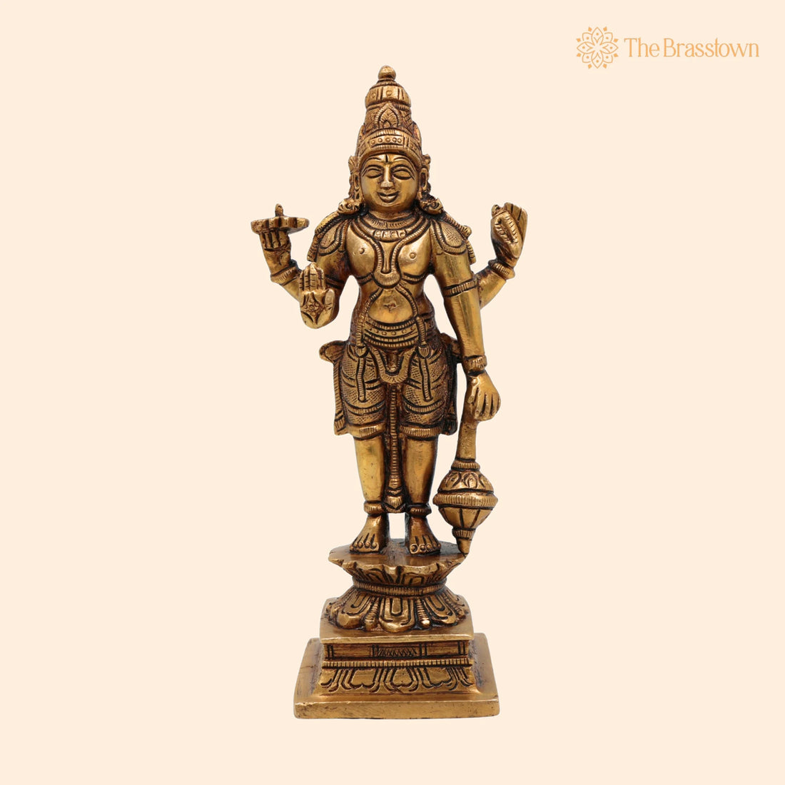 Brass Vishnu Idol – Handcrafted Narayana Murti, Narayana Pooja Idol, Home Décor &amp; Spiritual Gift 7 Inch 1