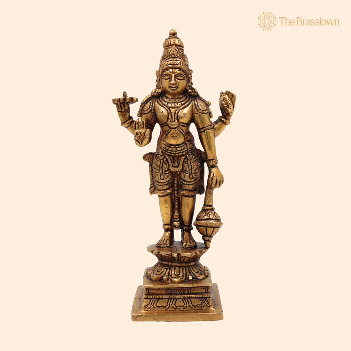 Brass Vishnu Idol – Handcrafted Narayana Murti, Narayana Pooja Idol, Home Décor &amp; Spiritual Gift 7 Inch 1