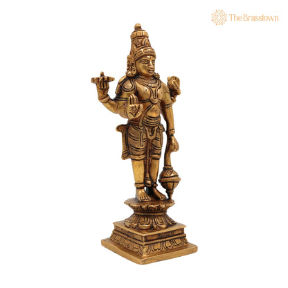 Brass Vishnu Idol – Handcrafted Narayana Murti, Narayana Pooja Idol, Home Décor &amp; Spiritual Gift 7 Inch 2