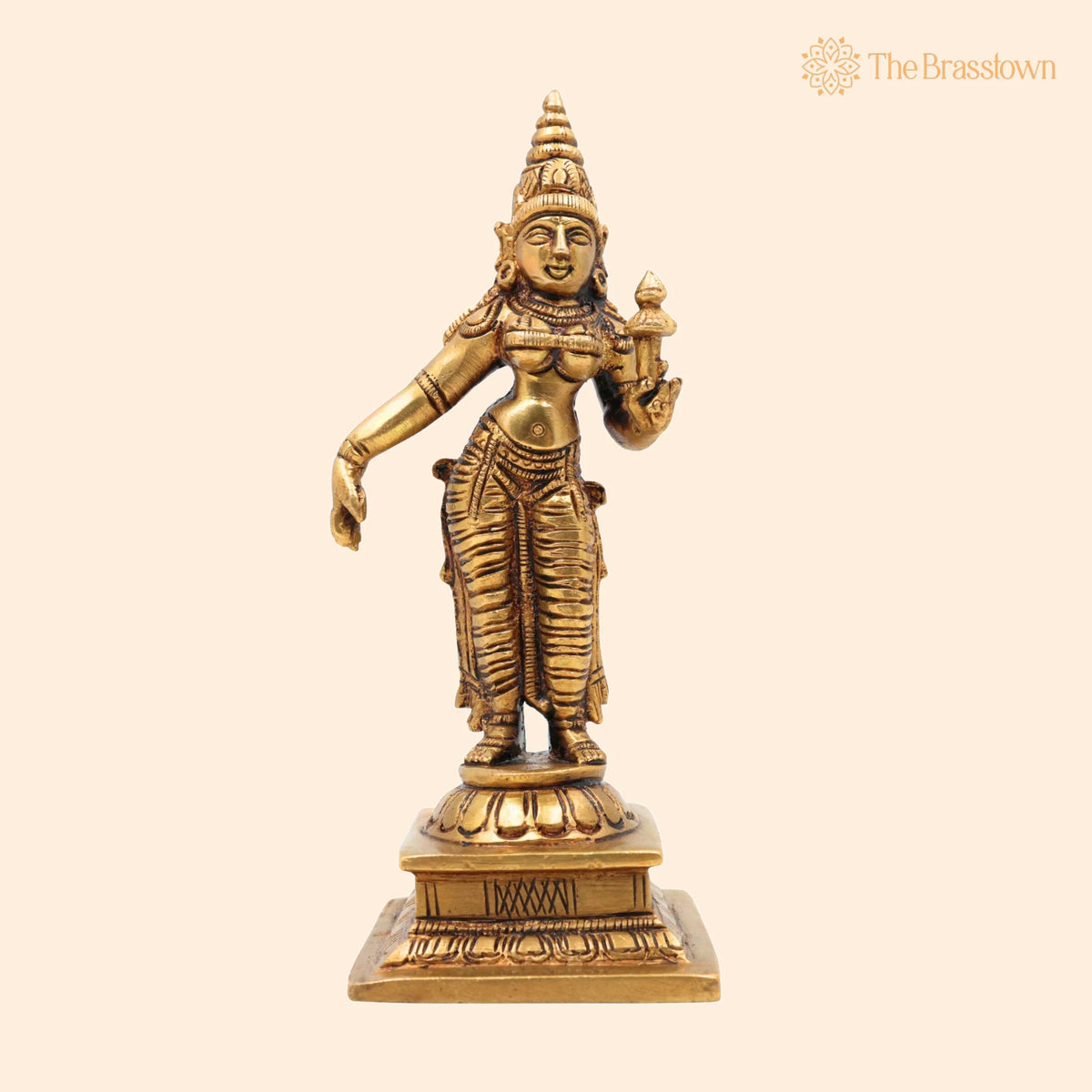 Handcrafted Brass Sri Devi Silai – Lakshmi Idol, Mahalakshmi Murti, Shri Kamala Devi Statue for Home Temple, Pooja &amp; Gifts 5 Inch 1