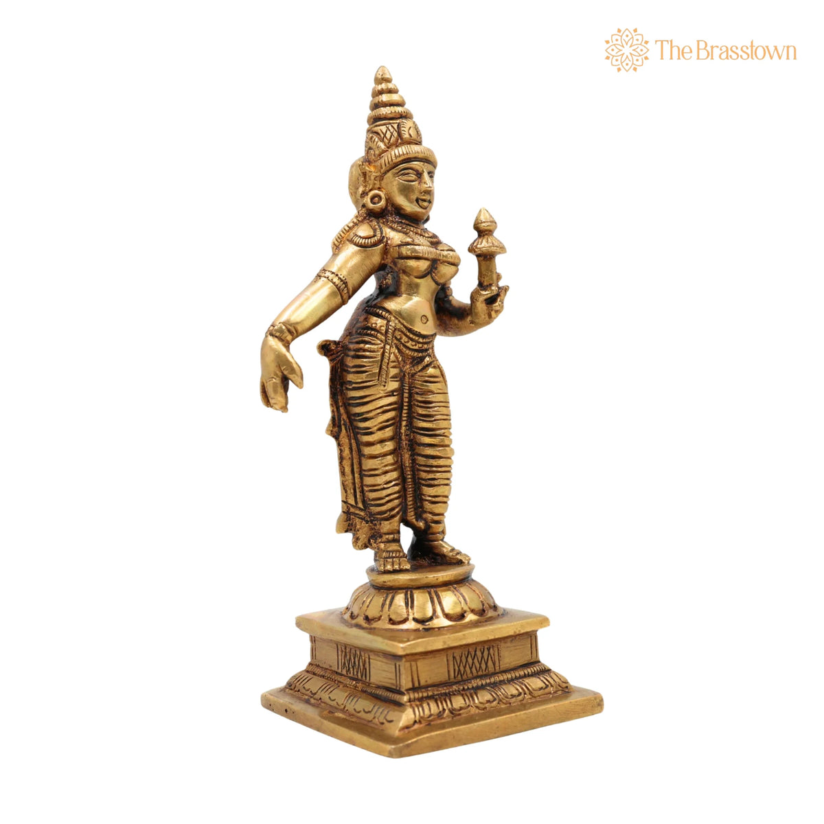 Handcrafted Brass Sri Devi Silai – Lakshmi Idol, Mahalakshmi Murti, Shri Kamala Devi Statue for Home Temple, Pooja &amp; Gifts 5 Inch 2