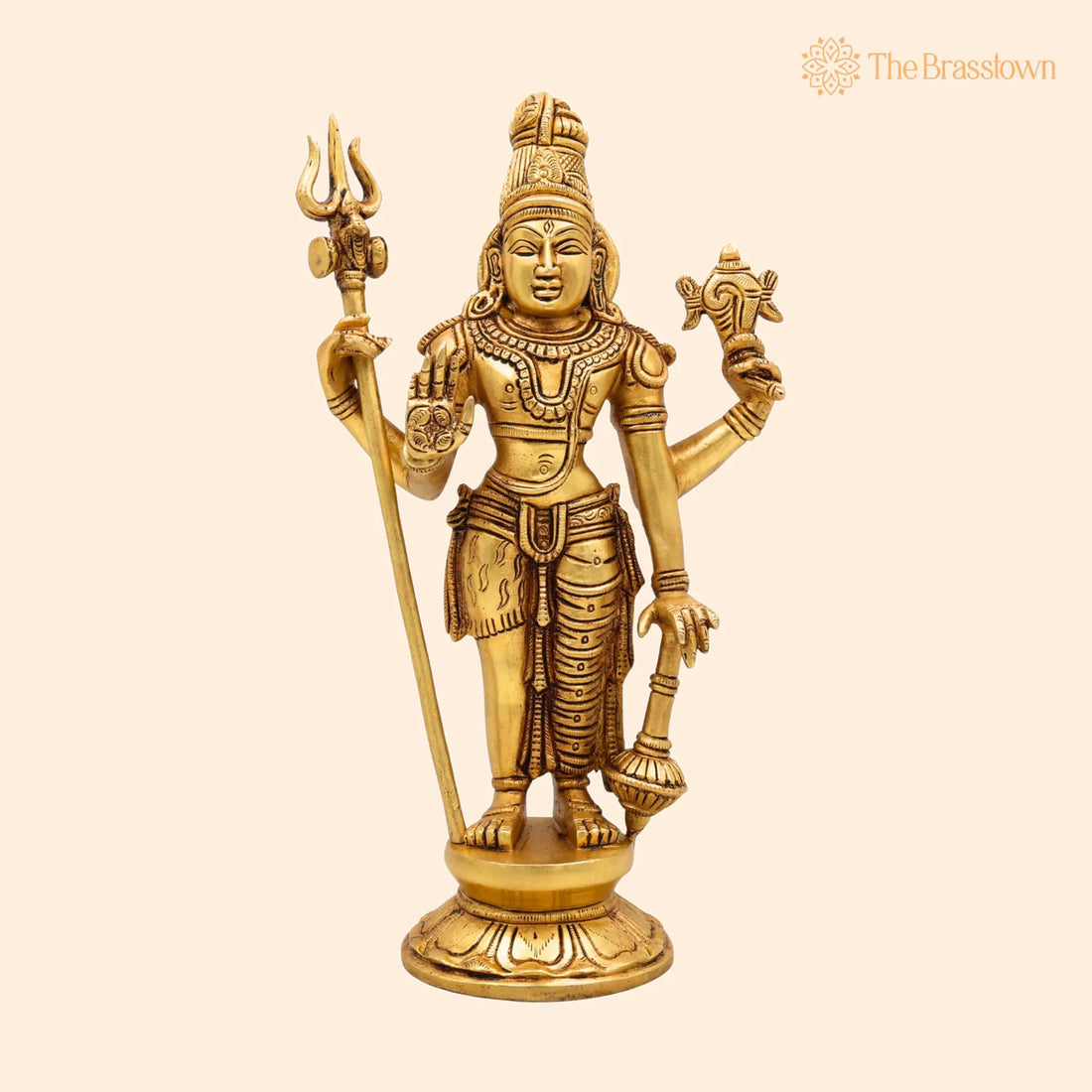 Brass Harihara Idol – Handmade Peetal Pittal Pital Sculpture for Puja, Home Mandir &amp; Décor 11 Inch 1