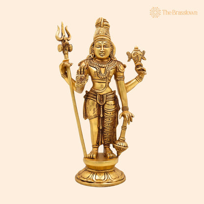 Brass Harihara Idol – Handmade Peetal Pittal Pital Sculpture for Puja, Home Mandir &amp; Décor 11 Inch 1