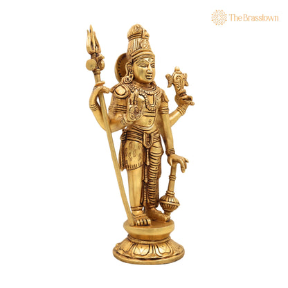 Brass Harihara Idol – Handmade Peetal Pittal Pital Sculpture for Puja, Home Mandir &amp; Décor 11 Inch 2