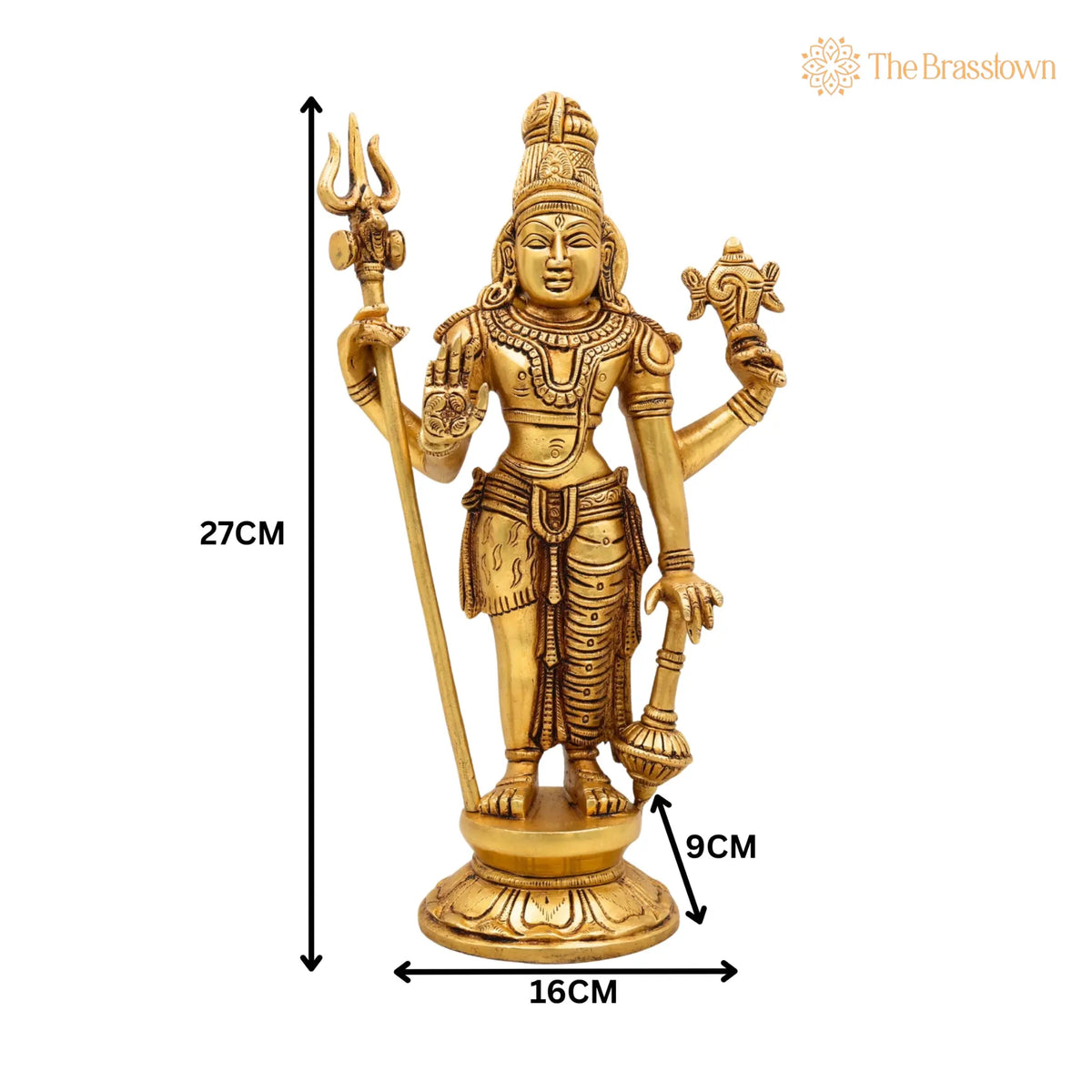 Brass Harihara Idol – Handmade Peetal Pittal Pital Sculpture for Puja, Home Mandir &amp; Décor 11 Inch 5