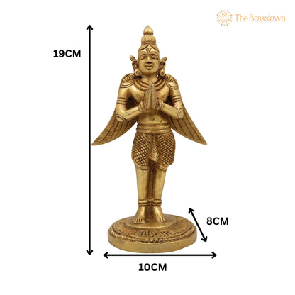 Brass Garuda Deva Idol – Handcrafted Suparna Pakshiraja Khageshwara Murti for Pooja, Décor &amp; Gifting 7.5 Inch 5