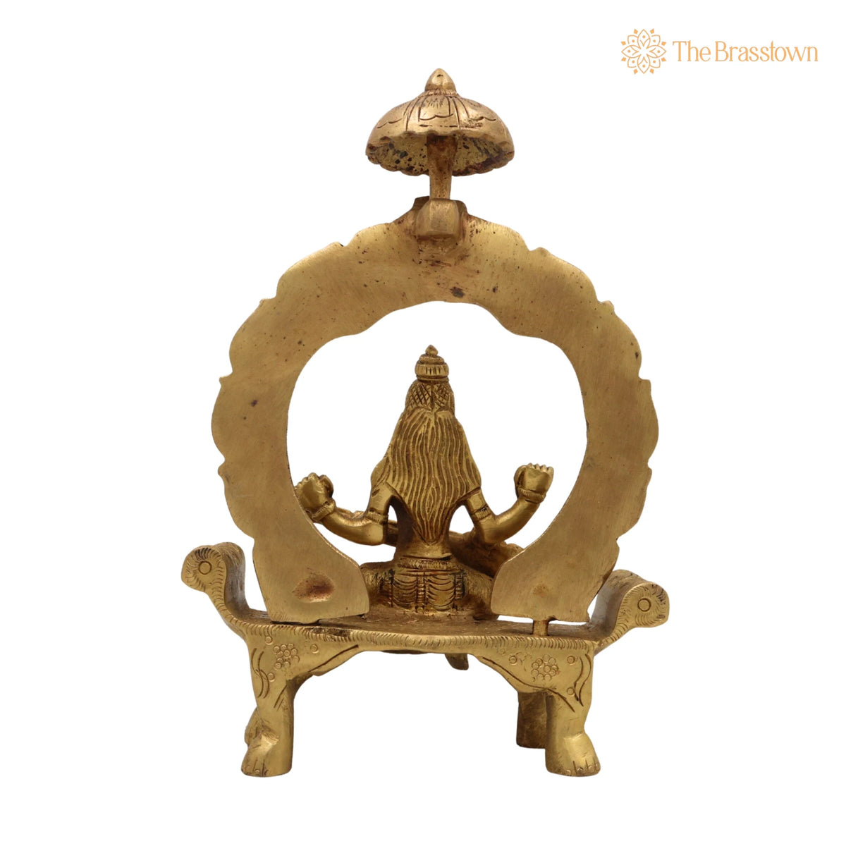 Brass Saraswati Idol – Handcrafted Peetal Sharada Devi Statue Vani Vagdevi Murti for Pooja Room Home Temple Décor 8 Inch 4