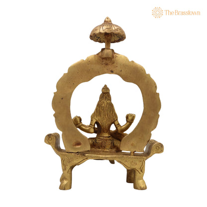 Brass Saraswati Idol – Handcrafted Peetal Sharada Devi Statue Vani Vagdevi Murti for Pooja Room Home Temple Décor 8 Inch 4