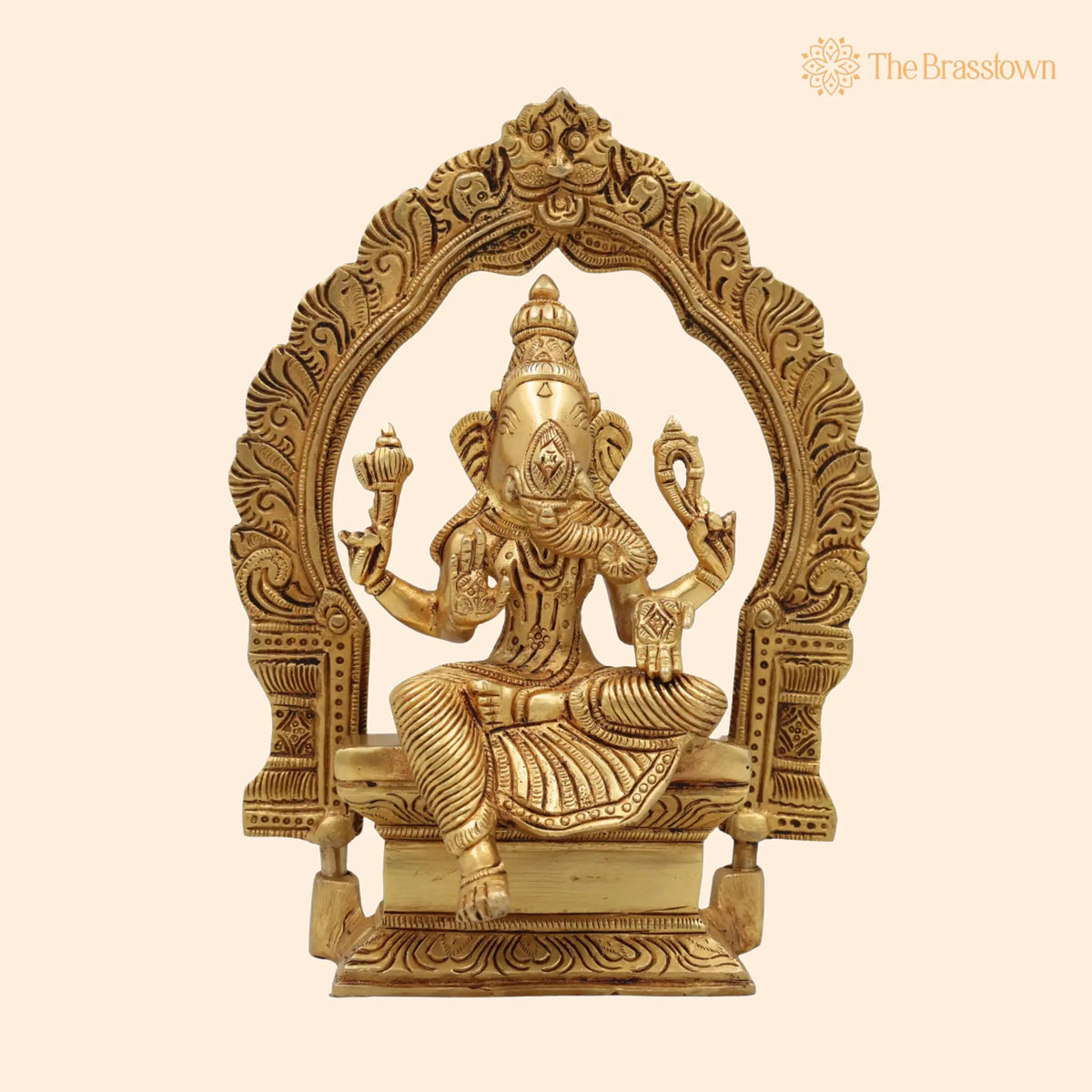 Brass Vinayaki Idol – Handcrafted Female Ganesha Murti, Pital Gajamukhi Yogini for Puja, Décor &amp; Gifts 8 Inch 1