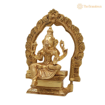Brass Vinayaki Idol – Handcrafted Female Ganesha Murti, Pital Gajamukhi Yogini for Puja, Décor &amp; Gifts 8 Inch 3