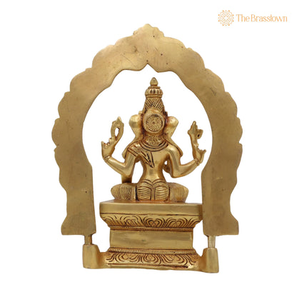 Brass Vinayaki Idol – Handcrafted Female Ganesha Murti, Pital Gajamukhi Yogini for Puja, Décor &amp; Gifts 8 Inch 4