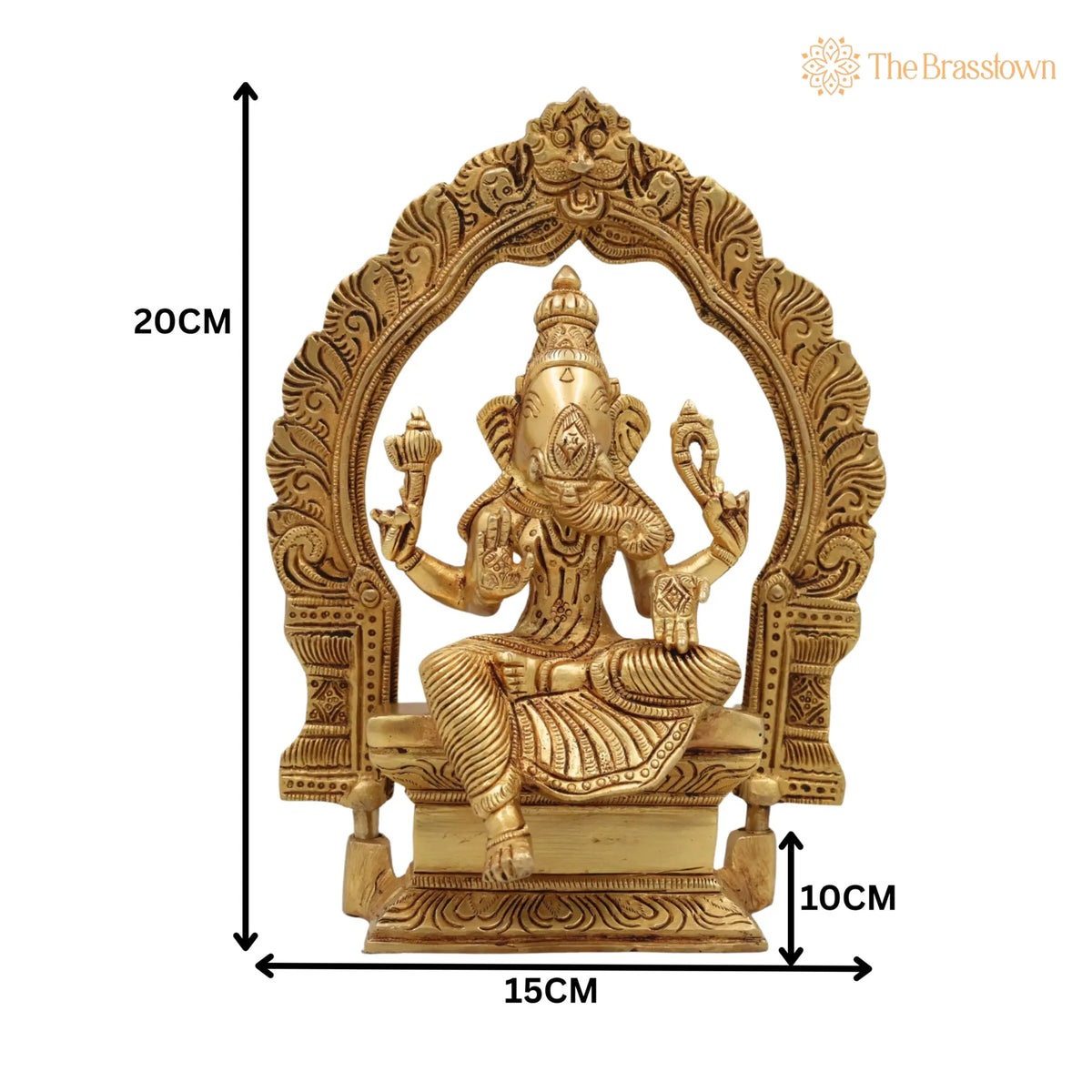 Brass Vinayaki Idol – Handcrafted Female Ganesha Murti, Pital Gajamukhi Yogini for Puja, Décor &amp; Gifts 8 Inch 5