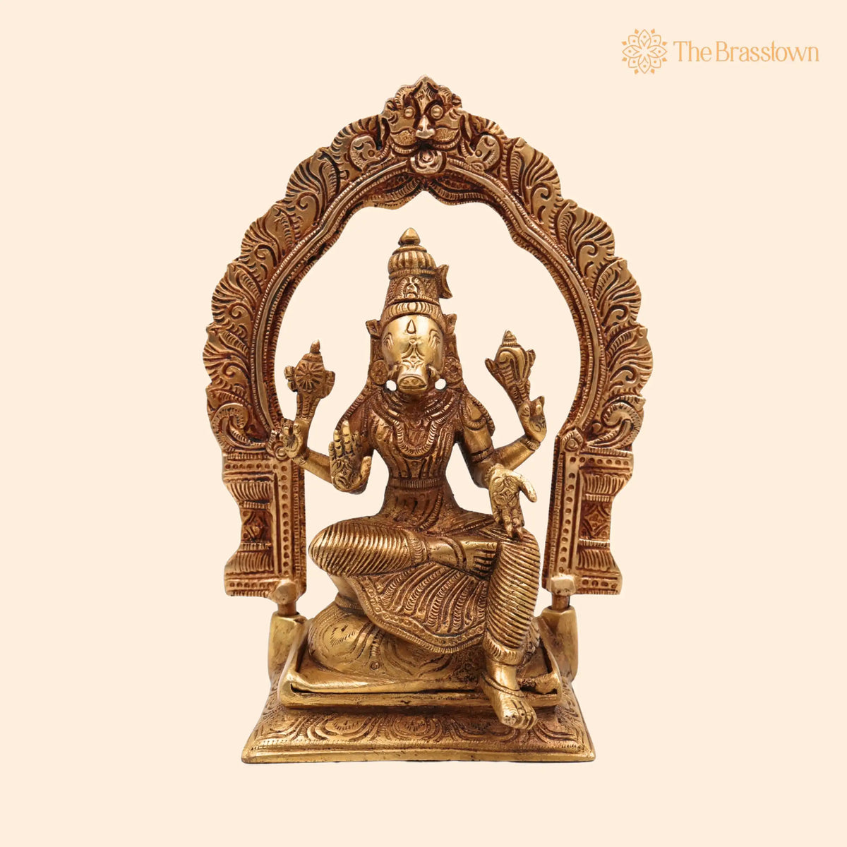 Brass Varahi Amman Idol – Handcrafted Varahi Devi Murti, Maa Varahi Mata Vigraha for Pooja, Home Temple &amp; Décor 8 Inch 1
