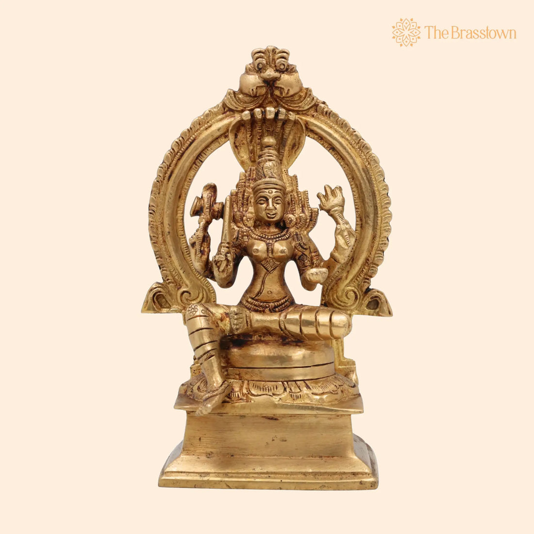 Brass Mariamman Idol – Handcrafted Goddess Mariyamman Devi Statue Karumariamman Silai Amman Statues Mariyamma Idols Parvati Murti 7 Inch 1