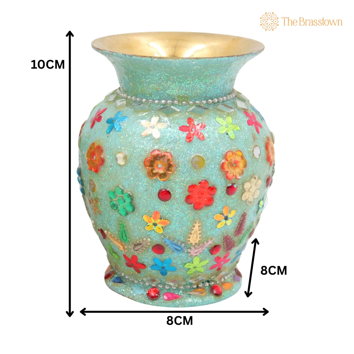 Brass Vases – Handcrafted Flower, Brass, Phooladaan, Vas, Vaz, Brass Vases For Home, Beautiful Vase, Brass Vase, Flower Vase - Set Of 2 4 Inch 4