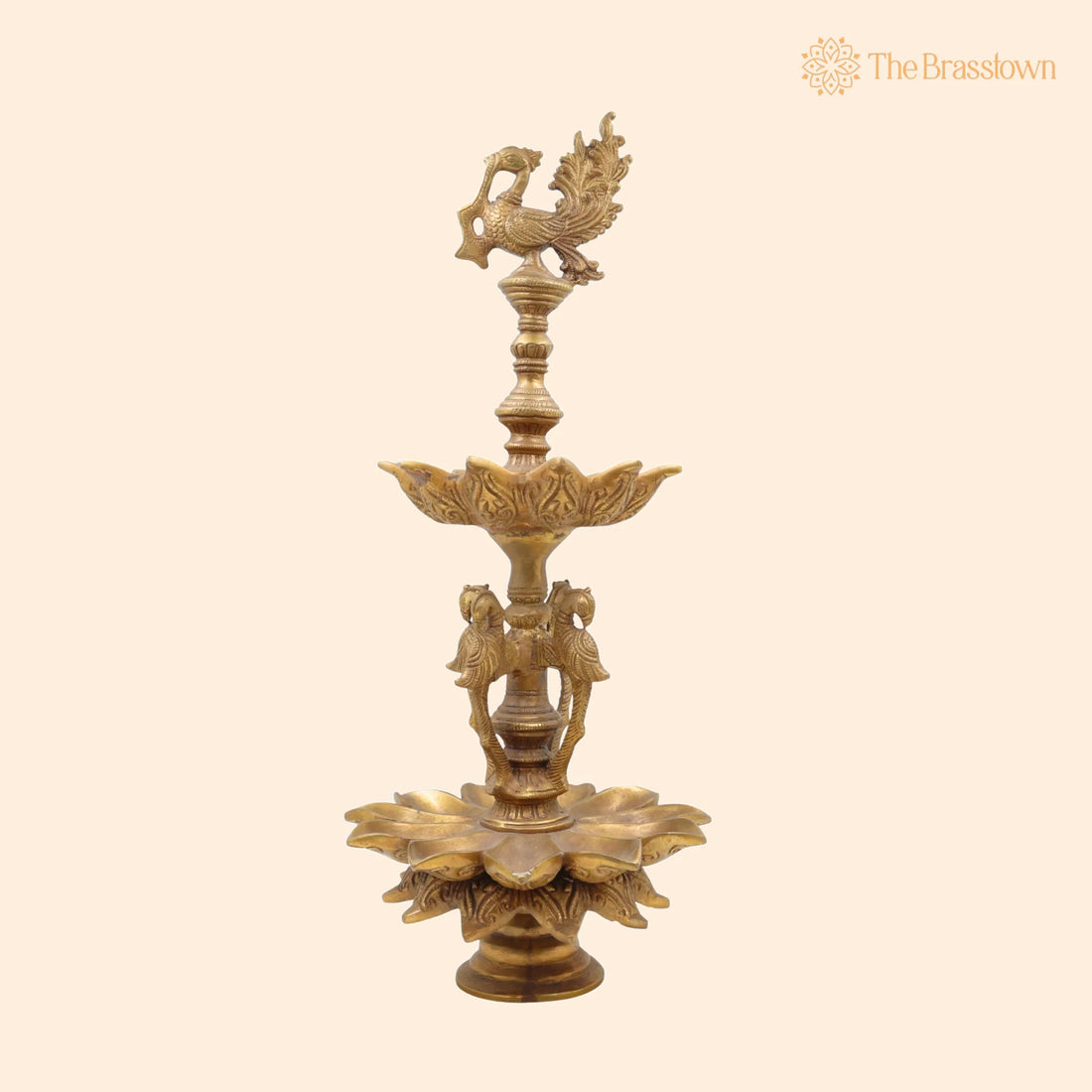 Brass Oil Lamp – Handcrafted Brass Table Lamp, Brass Lamp, Diya, Lamps, Deep, Deepam, Lamp, Brass Lamps, Table Lamp 19.5 Inch 1