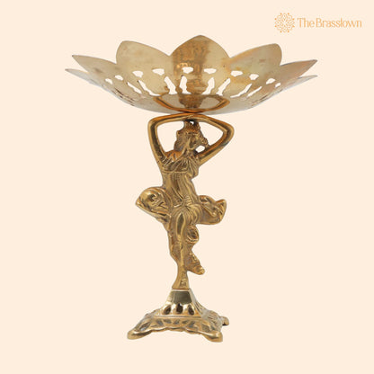 Brass Bowl – Handcrafted Decorative Bowls, Fruit Bowl, Dry Fruit Bowl, Stand, Décor Bowl, Pittal Ka Katora 12 Inch 1