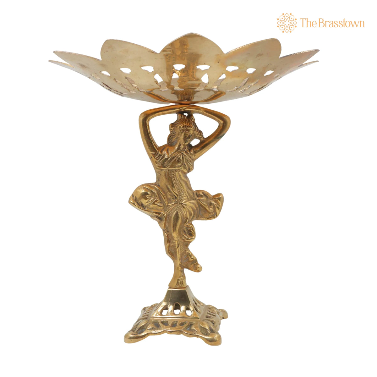 Brass Bowl – Handcrafted Decorative Bowls, Fruit Bowl, Dry Fruit Bowl, Stand, Décor Bowl, Pittal Ka Katora 12 Inch 2