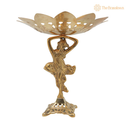 Brass Bowl – Handcrafted Decorative Bowls, Fruit Bowl, Dry Fruit Bowl, Stand, Décor Bowl, Pittal Ka Katora 12 Inch 2