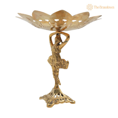 Brass Bowl – Handcrafted Decorative Bowls, Fruit Bowl, Dry Fruit Bowl, Stand, Décor Bowl, Pittal Ka Katora 12 Inch 3