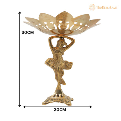 Brass Bowl – Handcrafted Decorative Bowls, Fruit Bowl, Dry Fruit Bowl, Stand, Décor Bowl, Pittal Ka Katora 12 Inch 5