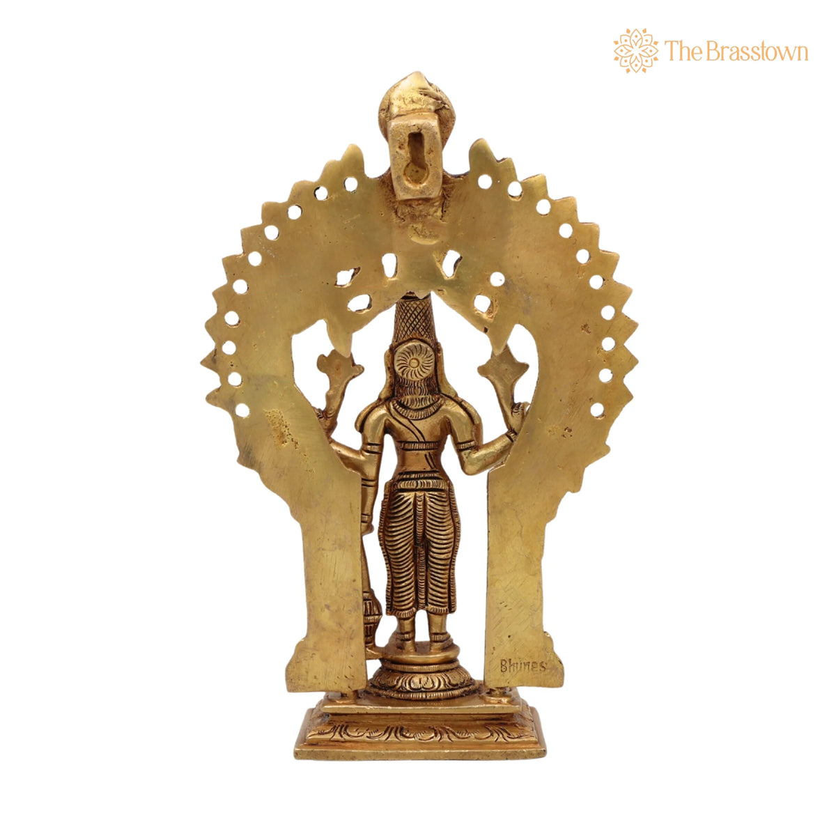 Brass Vishnu Idol – Handcrafted Narayana Murti Statue, Govinda Padmanabha Brass Sculpture, Pooja &amp; Home Décor Idol 7.5 Inch 4